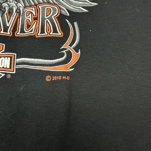 Harley Davidson Shirt Womens‎ XL Black Long Sleeve Eagle Bar Shield USA Made - Picture 5 of 11